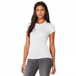 Plain crew neck t-shirt Sheer mini rib Bella 135 GSM